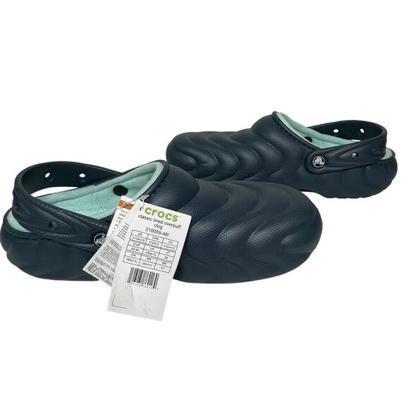 NWT CROCS Men’s Classic Lined Overpuff Clog in Nightfall Navy Blue 10 main image 4